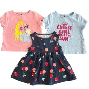 Joe Fresh Baby Bundle Graphic Short Sleeve T-Shirts & Cherry Print Tank Top